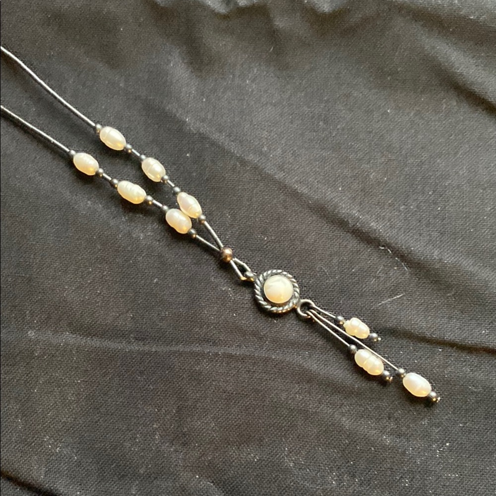 Elegant Silver Pearl Necklace